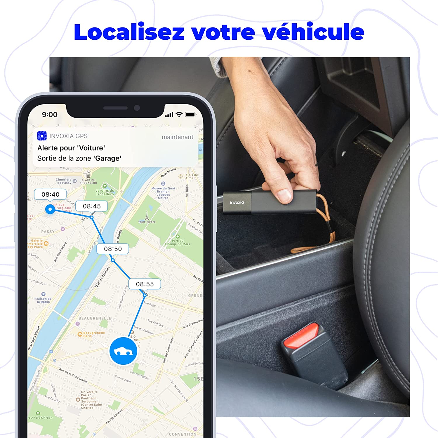 Invoxia - Rastreador GPS en tiempo real con suscripción de 2 años sin  tarifas, para vehículos, coches